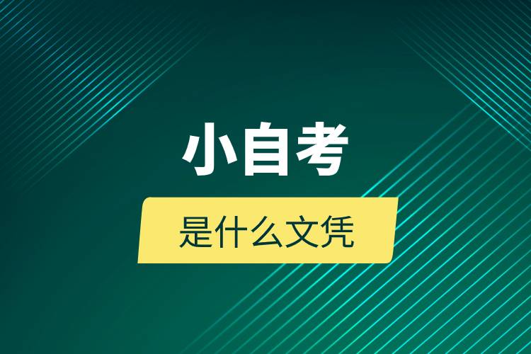 小自考是什么文凭